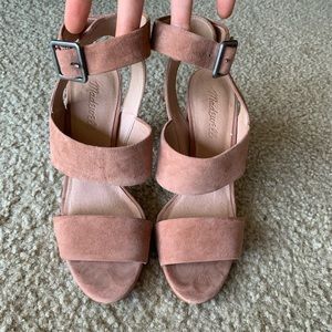 Madewell Pink Velvet Heels 8